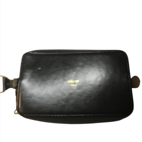 BOSCA Old Leather Black Leather Men’s UTILI-KIT Travel Kit Shaving Kit - Picture 8 of 10